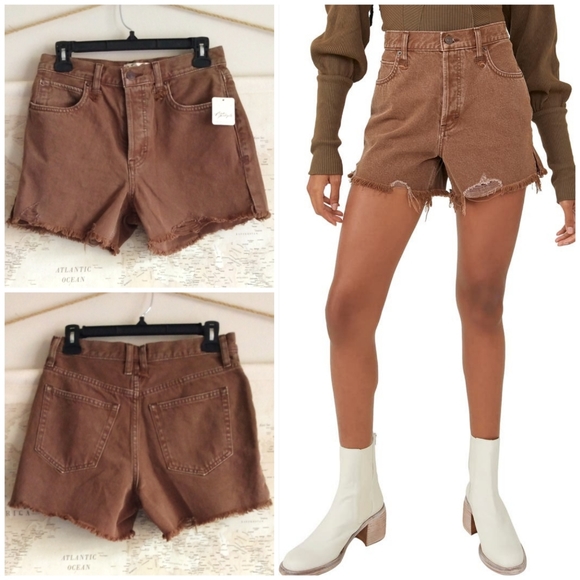 Free People Pants - NEW Free People Makai Shorts in Chocolate Brown, Size 26"